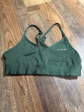 PINK Victoria's Secret Dark Green Seamless Sports Bralette